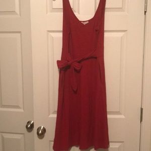 NWT Loft red dress with bow accent at waist